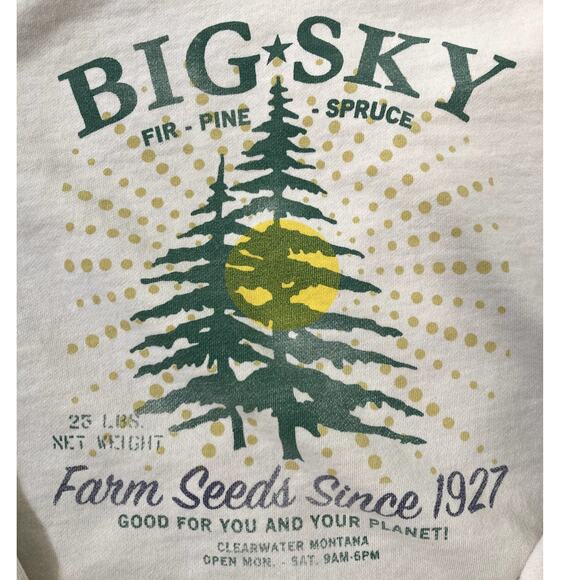 J. Crew Sweater Unisex XL Big Sky Clearwater Montana Cream Pullover Hiking - Picture 2 of 6